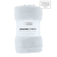 Catherine Lansfield Raschel Velvet Touch Throw Silver