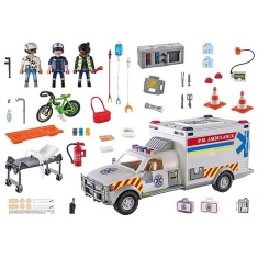 Playmobil 70936 Rescue Vehicles: Ambulance with Lights and Sound