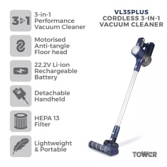 Tower Pro VL35 Plus Anti Tangle 3-in-1 Cordless Vacuum Cleaner