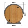 Gardenhouse24 Barrel Sauna 330 with Overhang