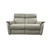 Albury 2 Seater Sofa With 2 Power Recliners in Feather Grey Leather