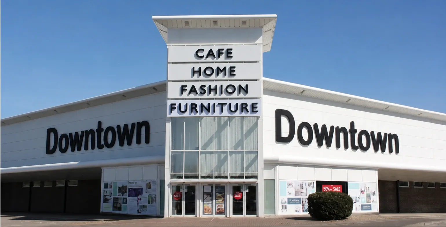 Downtown is a great shopping destination in Lincolnshire, with stores in both Grantham and Boston.

With over 200 years of heritage, we&rsquo;re proud to have built a reputation for quality, value and exceptional customer service.

From fashion and beauty to homeware, electricals, furniture, beds and flooring, you&rsquo;ll find plenty to discover at Downtown, with leading brands, inspiring collections and friendly, knowledgeable service all under one roof.
