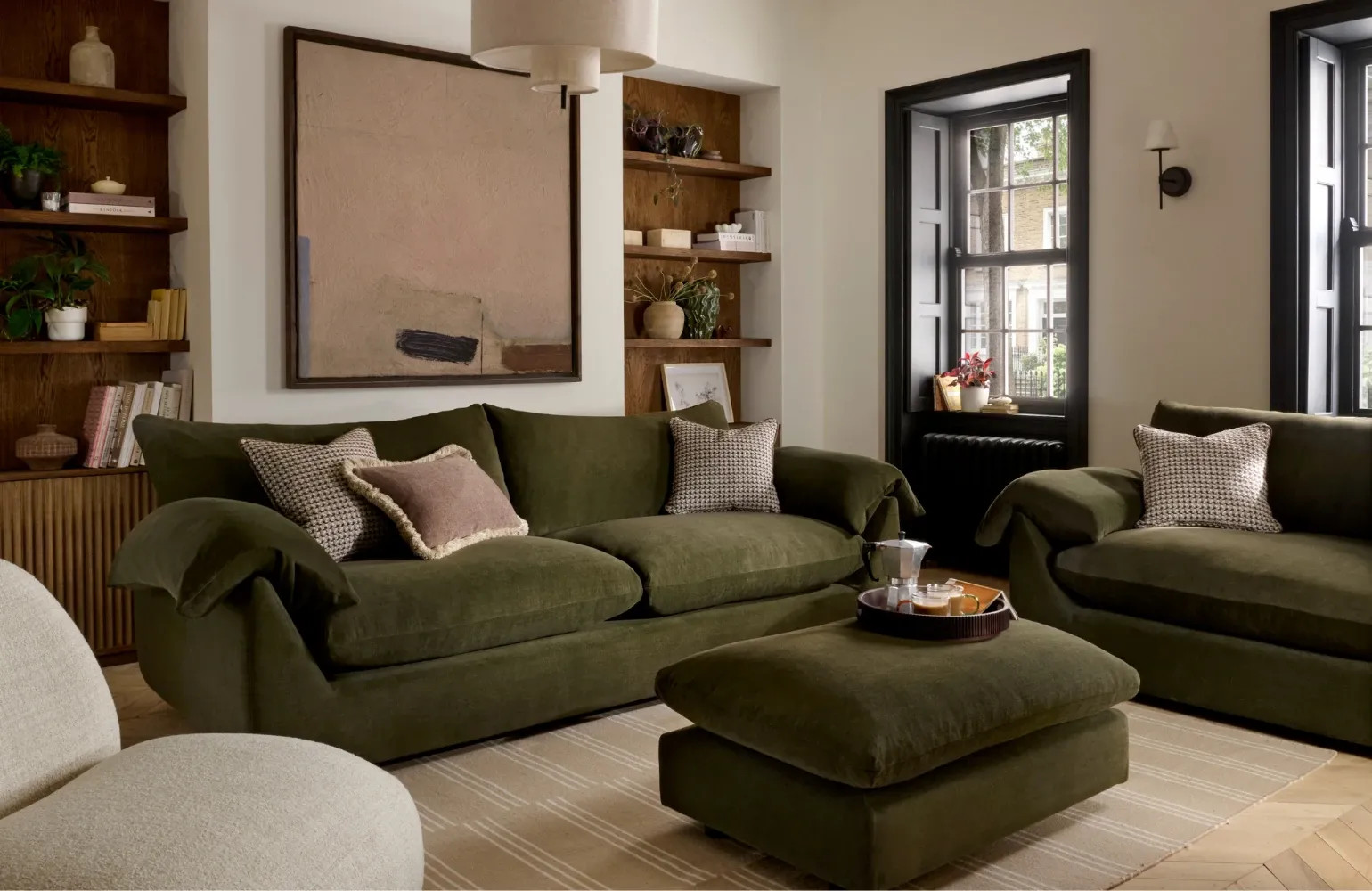 The Bayswater collection perfectly captures the idea of relaxed modern living.

Sink-in deep plush seating with cloud-soft arm cushions and cosy fabrics in timeless neutral shades create a calm and comfortable atmosphere that feels effortlessly stylish.

Bayswater is ideal for homes that want to balance design without sacrificing everyday comfort.

Why Bayswater is perfect for relaxed living:

Comfortable, inviting feel

Timeless contemporary design

Soft neutral palette

Easy to style in any home

Styling tip:

Layer natural materials such as linen, wood and ceramics to create a warm and calming living space.

