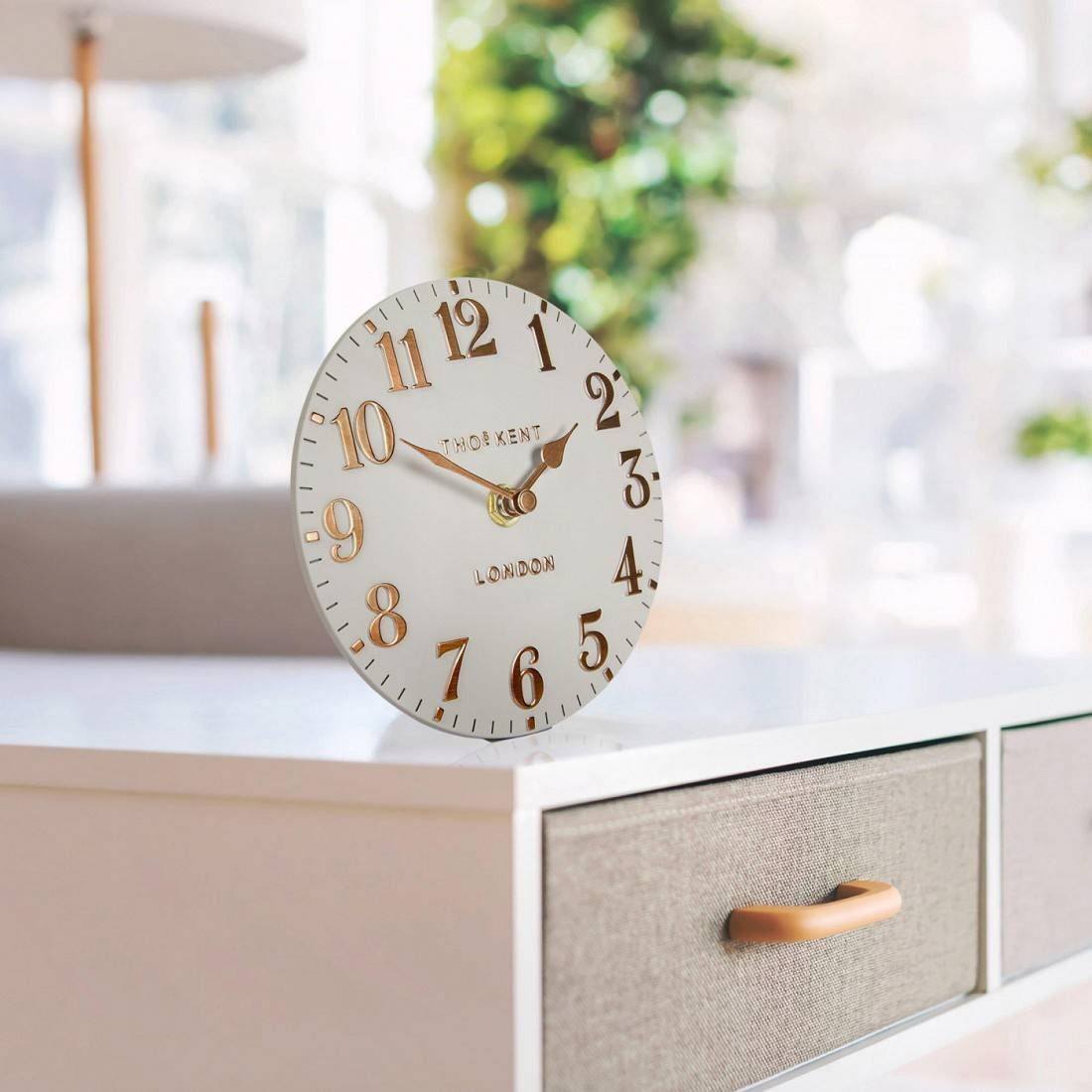 Thomas Kent Arabic Limestone 6In Mantel Clock Downtown