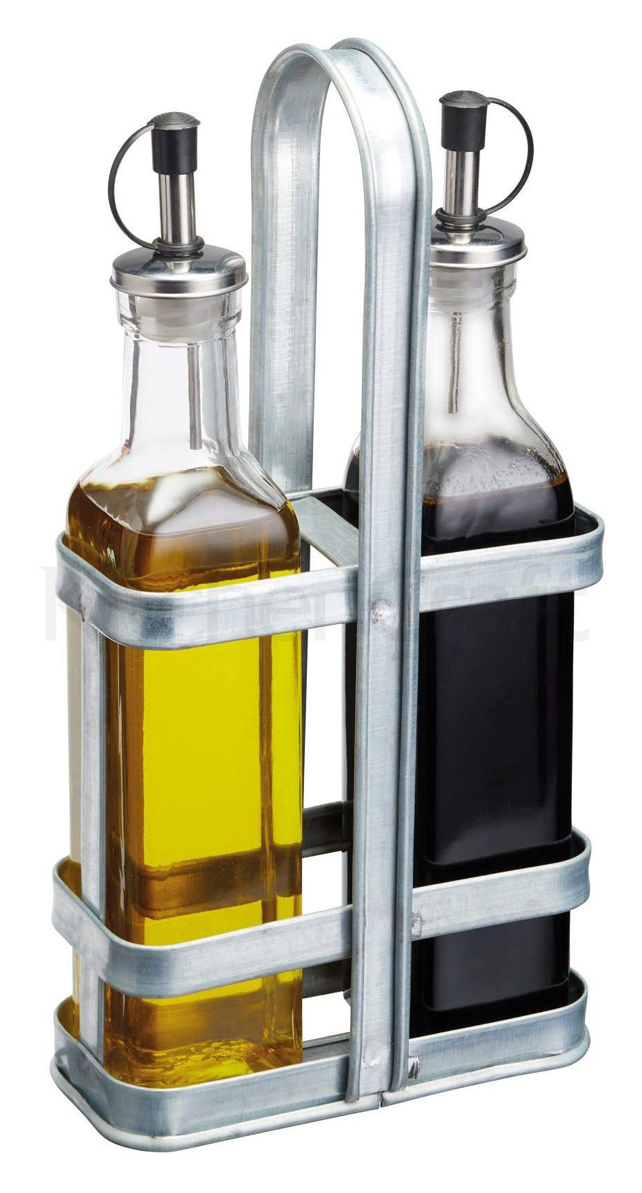 Porte-Ustensiles KitchenCraft Style Industriel - Métal Et Bois - 4 Compartiments - 27,5x11x17 Cm