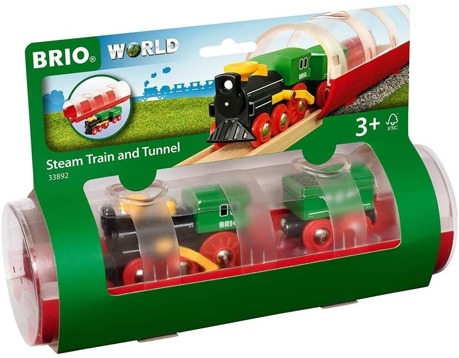 BRIO World Wooden Railway Train Set Old Steam Engine