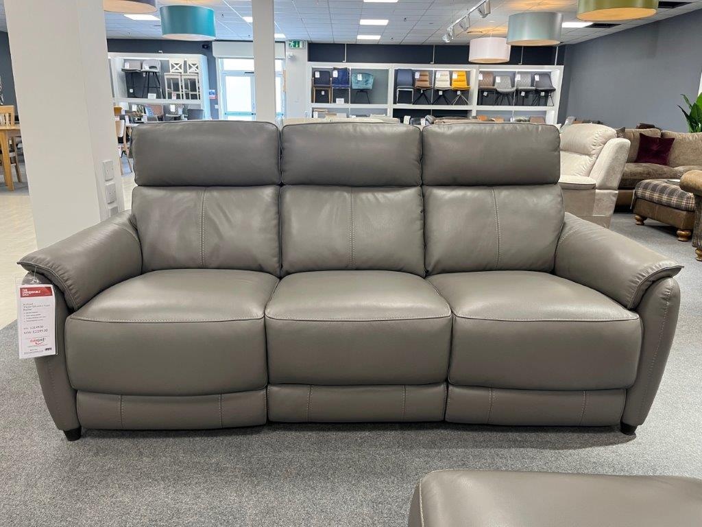 Auckland 3 Seater Power Recliner Sofa in Elephant Downtown