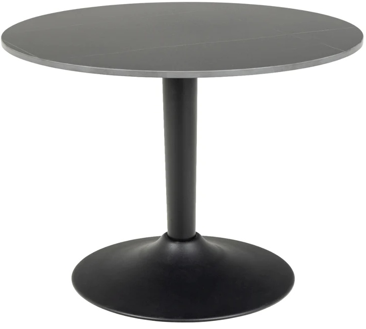 Malta Ceramic Round Coffee Table Matt Black Downtown
