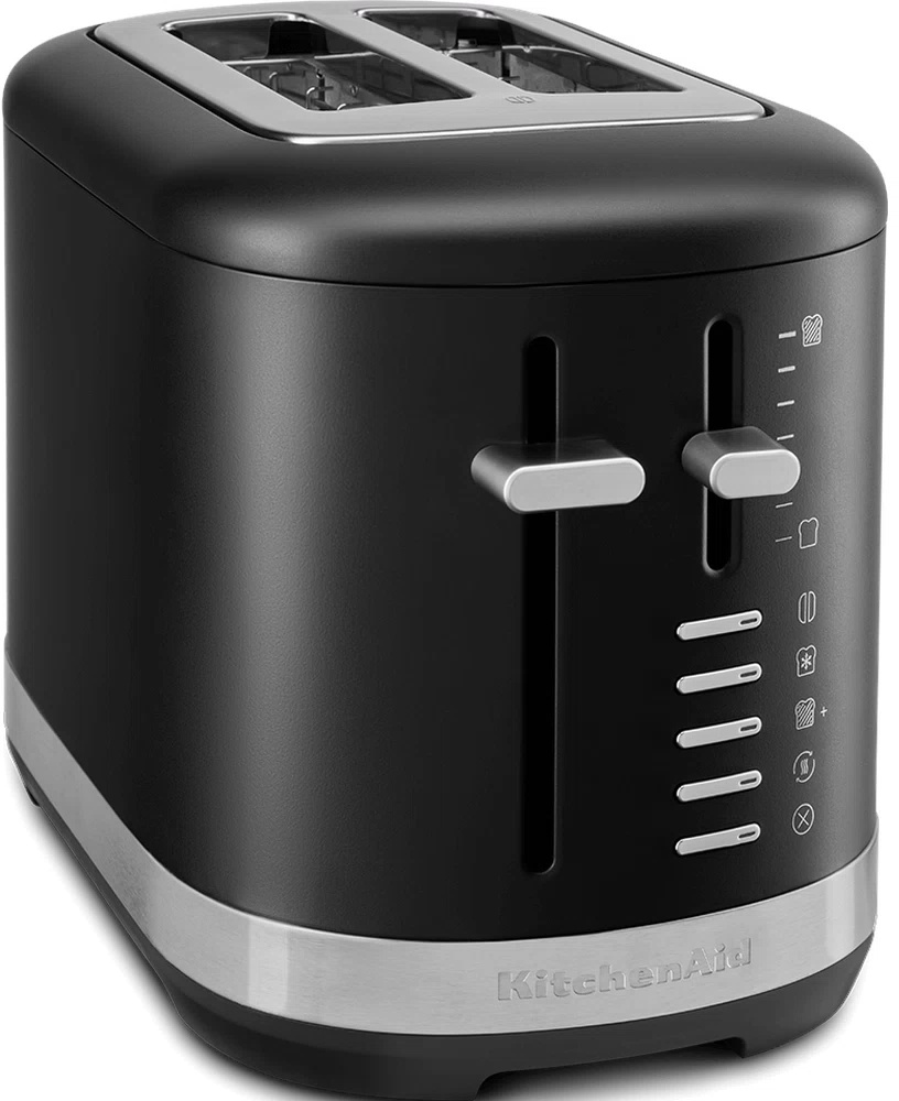 KitchenAid 5KMT2109BBM Manual Control 2 Slice Toaster Matte Black Downtown