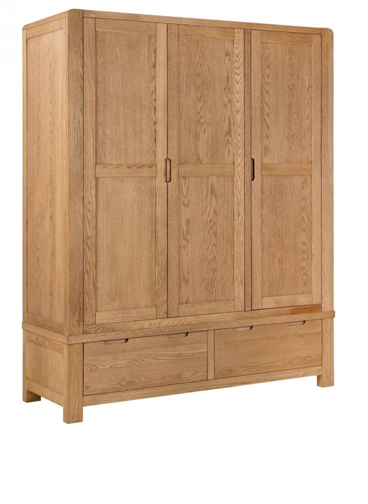 Zurich Triple Combination Oak Wardrobe Downtown