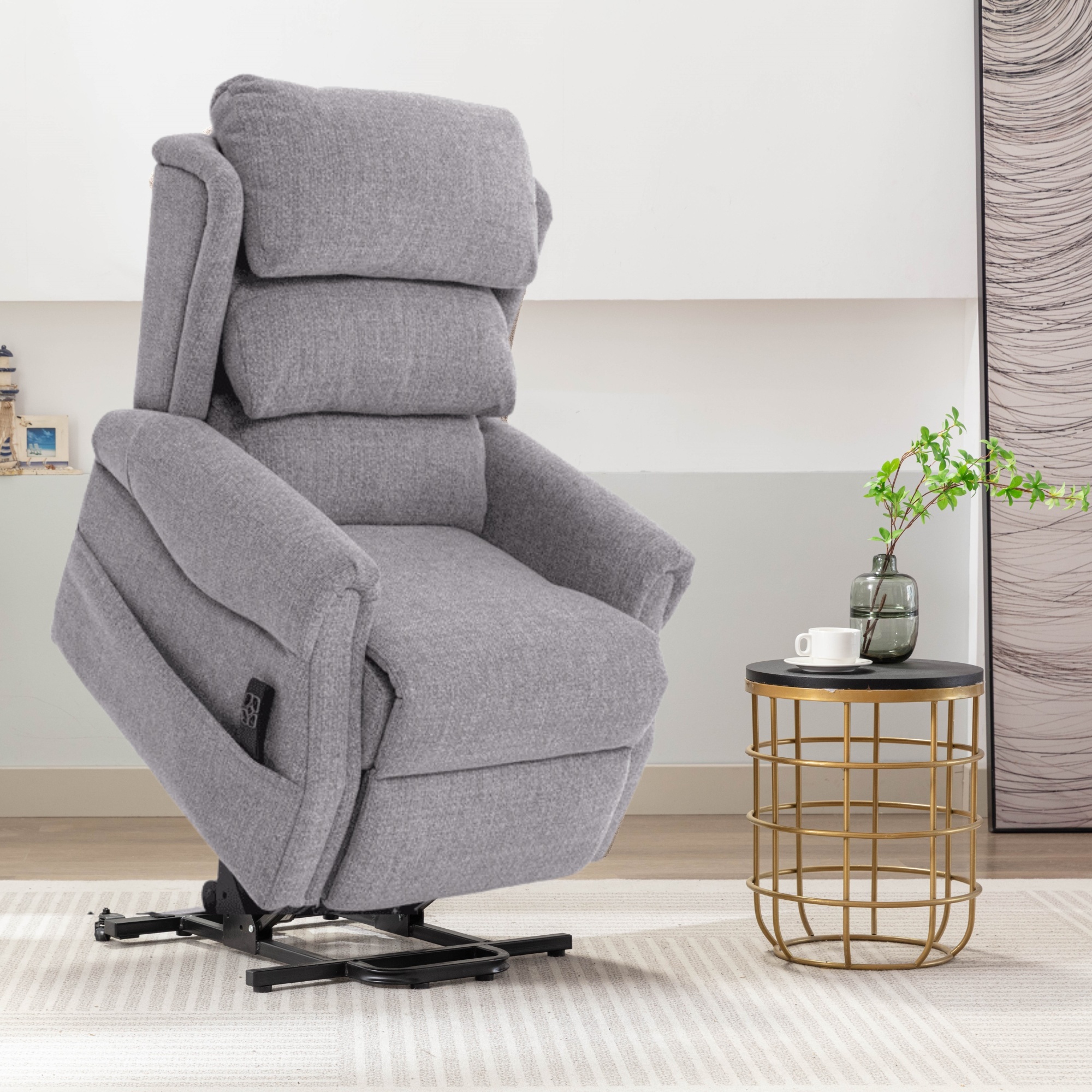 Luxor Dual Motor Riser Recliner Chair in Dove Downtown