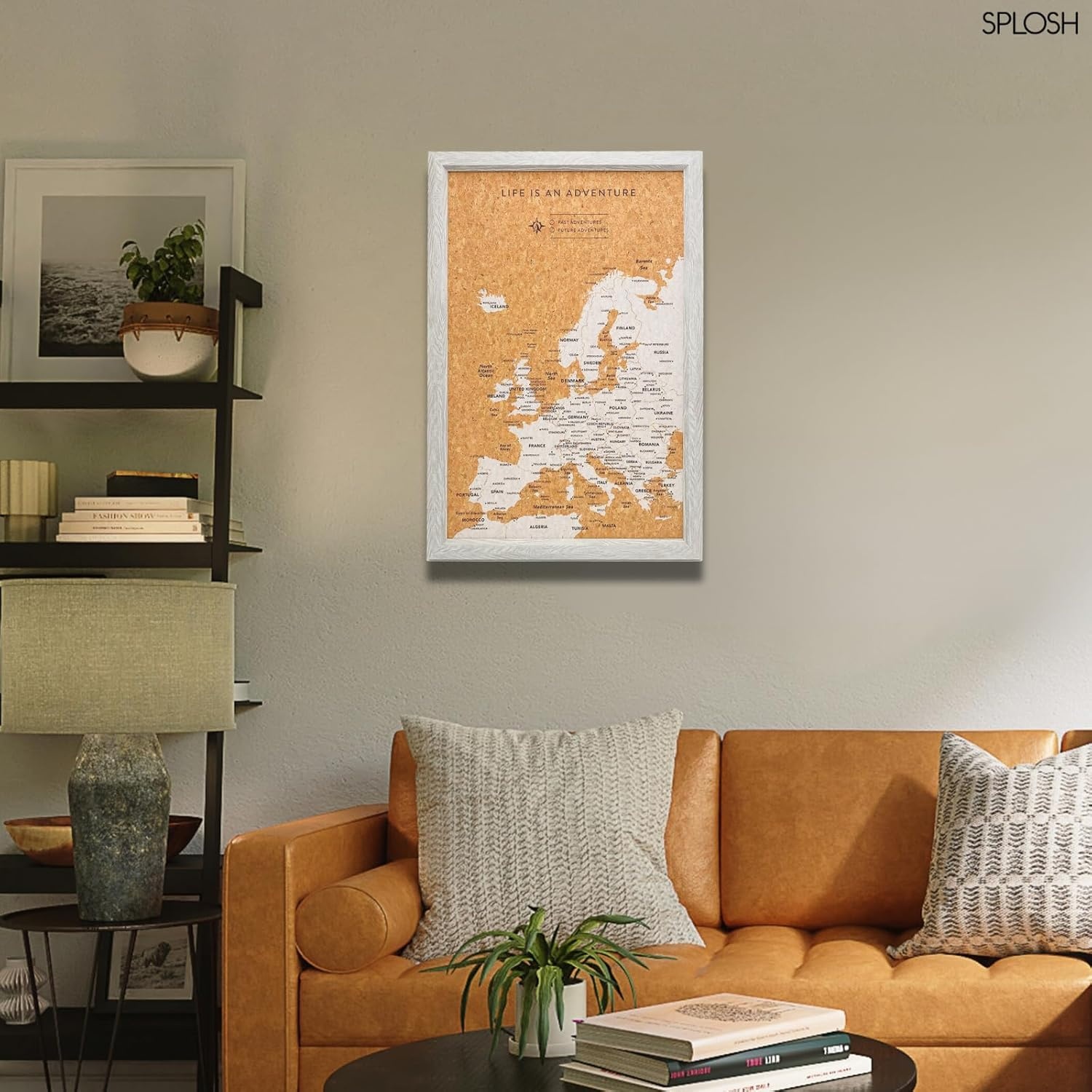 European Small Map Splosh Small Travel Map Europe Pin Board - Grey | Downtown