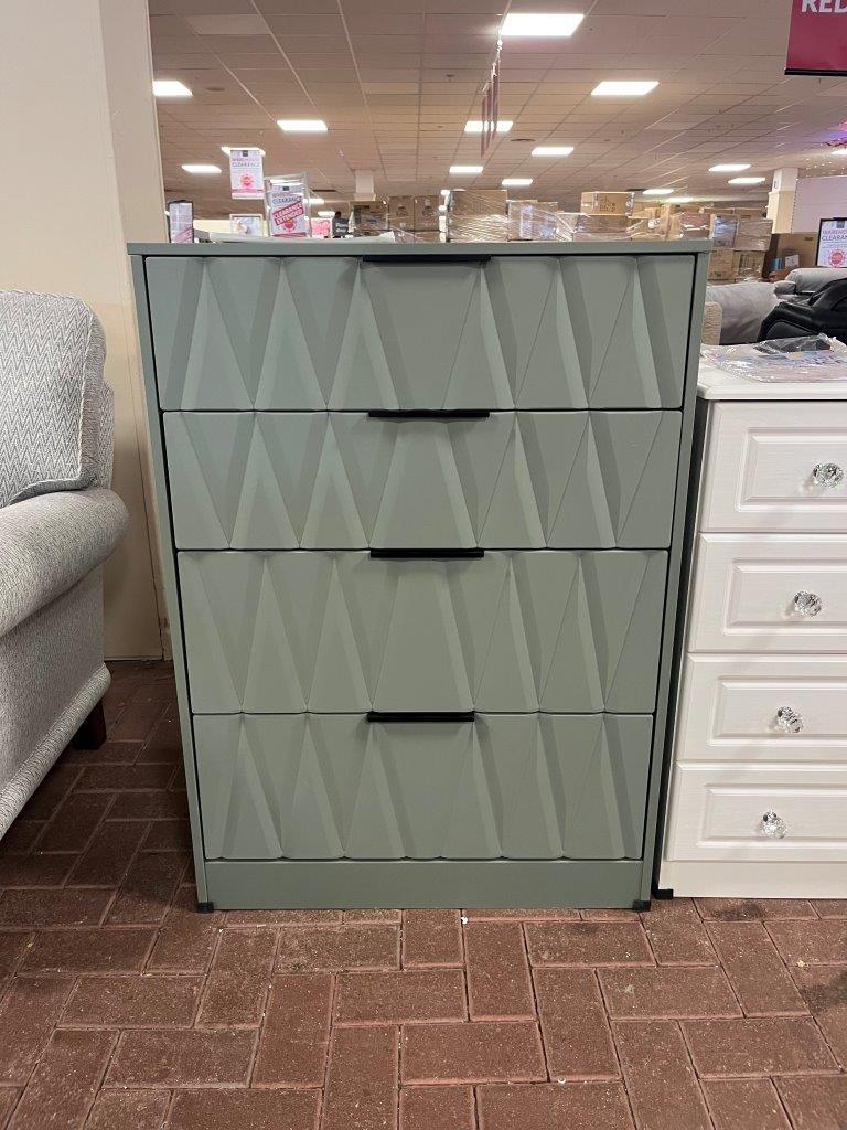 Caesar 4 Drawer Deep Chest - Reed Green & Black Handles | Downtown