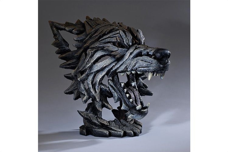 Edge Wolf Bust Sculpture Downtown
