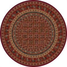 Mastercraft 4301/300 Kashqai Round Rug - Red Mastercraft 4301/300 Kashqai Round Rug - Red
