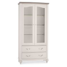 Montreal Display Cabinet - Grey Washed Oak & Soft Grey