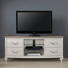 Montreal Entertainment Unit - Grey Washed Oak & Soft Grey