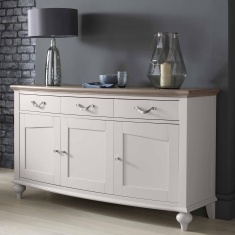 Montreal Wide Sideboard - Grey Washed Oak & Soft Grey Montreal Wide Sideboard - Grey Washed Oak & Soft Grey