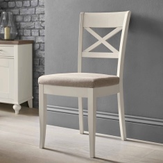 Montreal Pebble Grey Fabric X Back Chair (Pair) Montreal Pebble Grey Fabric X Back Chair (Pair)
