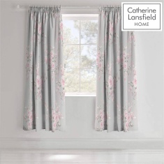 Catherine Lansfield Canterbury Pencil Pleat Curtains - Grey 66 x 72 Catherine Lansfield Canterbury Pencil Pleat Curtains - Grey 66 x 72