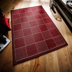 Oriental Weavers Checked Flatweave Rug - Red