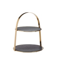 Artesa Arch Frame Slate Serving Stand Brass Artesa Arch Frame Slate Serving Stand Brass