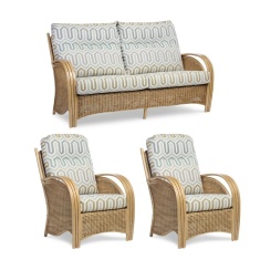 Desser Manila Light Oak Cane 2 Seater Suite