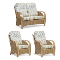 Desser Manila Light Oak Cane 2 Seater Suite
