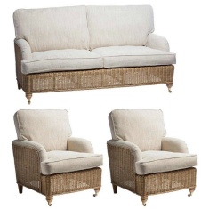 Desser Seville Light Oak Cane 3 Seater Suite