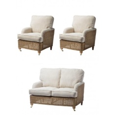 Desser Seville Light Oak Cane 2 Seater Suite