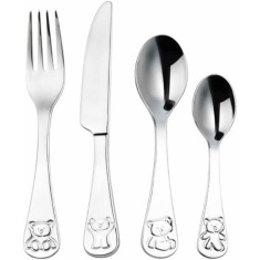 Viners Bertie Bear 18/0 Kids 4 Piece Cutlery Set