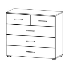 Stuttgart Soft Grey/Alpine White 2+3 Drawer Chest