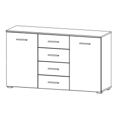 Stuttgart Soft Grey/Alpine White Combi Chest