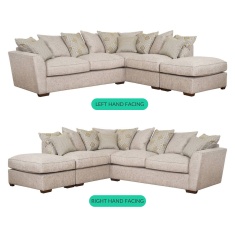 Franklin 4 Seater Pillow Back Corner Sofa Bed With Footstool
