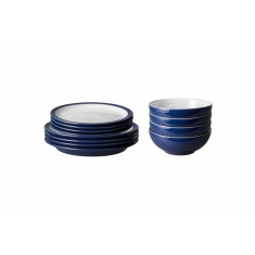 Denby Elements 12 Piece Dinner Set Dark Blue