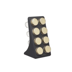 Masterclass 8 Jar Spice Rack Black & Brass