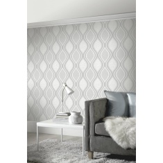 Arthouse Curve Grey Wallpaper