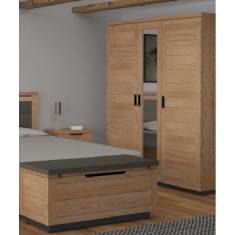 Fusion Rustic Oak 3 Drawer Bedside Chest