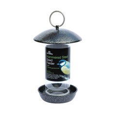 Tom Chambers Hammered Steel Seed Feeder - 2 Port Tom Chambers Hammered Steel Seed Feeder - 2 Port