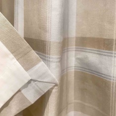 Fusion Balmoral Check Eyelet Curtains - Natural