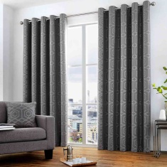 Curtina Camberwell Eyelet Curtains - Graphite Curtina Camberwell Eyelet Curtains - Graphite