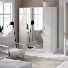 Stuttgart Alpine White/Soft Grey 197cm Height 4 Door Wardrobe