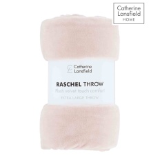 Catherine Lansfield Raschel Velvet Touch Throw Blush