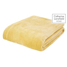 Catherine Lansfield Raschel Velvet Touch Throw Ochre