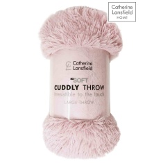 Catherine Lansfield Cuddly Throw Blush