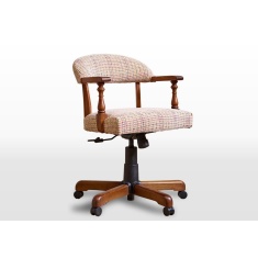 Wood Bros Old Charm Captains Chair - Moon/Harris Tweed Fabric (Oc3032)