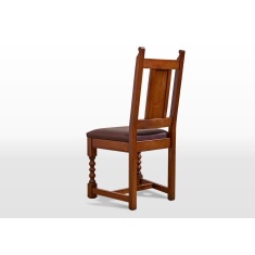 Wood Bros Old Charm Leather Dining Chair (OC2286)