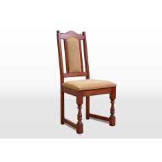 Wood Bros Old Charm Dining Chair - Moon/Harris Tweed Fabric (OC2067)