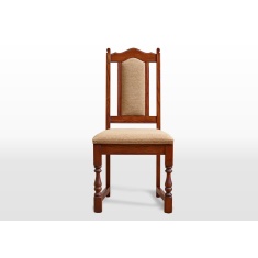 Wood Bros Old Charm Dining Chair - Moon/Harris Tweed Fabric (OC2067)