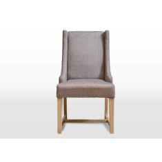 Wood Bros Old Charm Upholstered Dining Chair - Moon/Harris Tweed Fabric (OC3063)